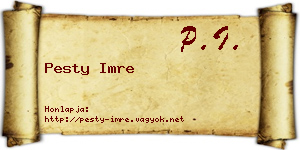 Pesty Imre névjegykártya